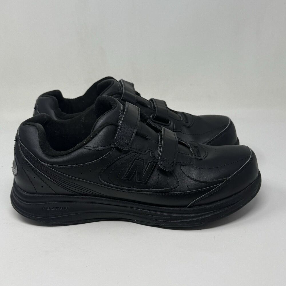 New Balance 577VK Shoes Womens 10 2E Wide Black Leather Hook Loop Sneakers